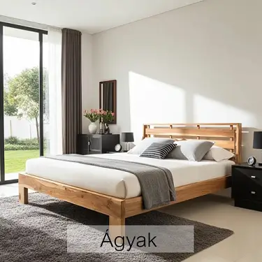 fa franciaágyak, kárpitozott ágyak